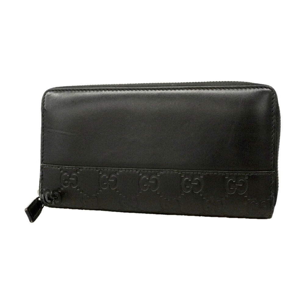 Gucci long wallet, Guccissima pattern, 408839, leather, black, women's.
